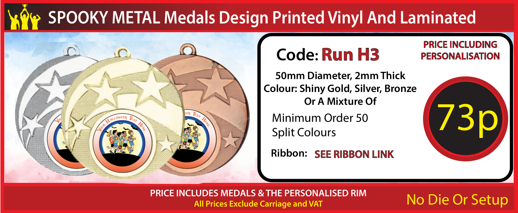 metal medal running hallween themed